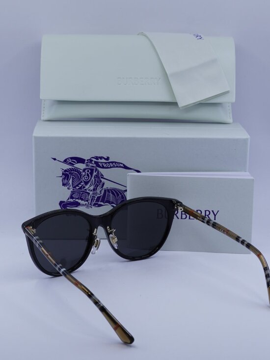 Burberry BE4464D 416187 Cat Eye Sunglasses - Black / Dark Grey main image 6